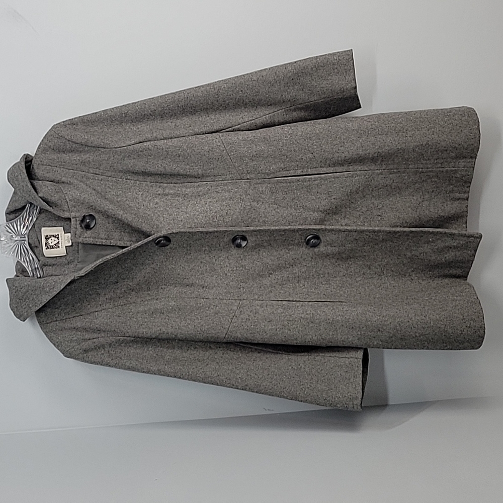 Anne Klein Gray Wool Coat